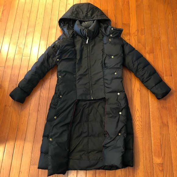 Cole Haan Black Parka Built In Vest - Picture 2 of 8